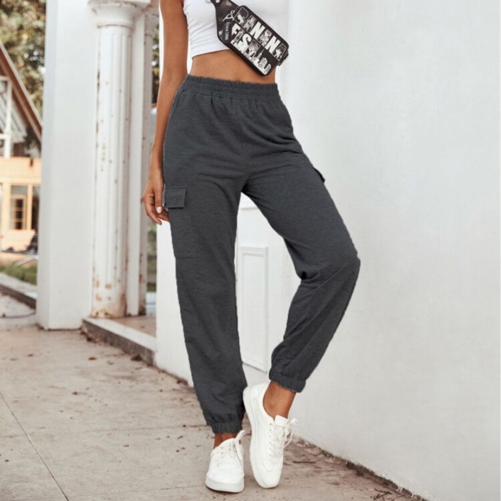 dark grey cargo sweatpants